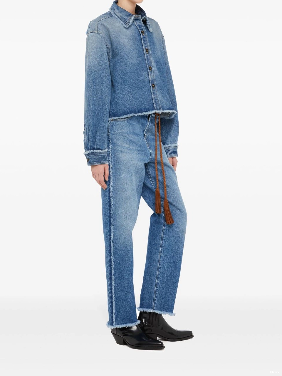 Cheap denim jacket Women cropped Alanui frayed 0629